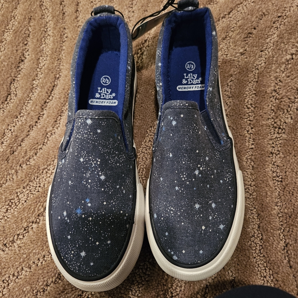 Lily & Dan Children's Memory Foam Canvas Shoes size 2/3